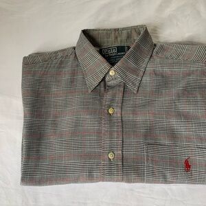 Ralph Lauren Gray and Red Casual Button Down Shirts